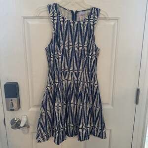 Anthropology Alya Dress Size medium blue and white